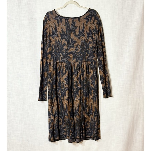 Peruvian Connection Martella Pima Cotton Jacquard Midi Dress XL Dark Academia - Picture 6 of 9